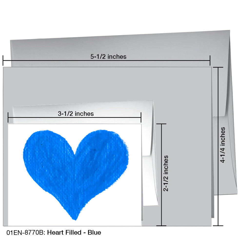 Heart Filled - Blue, Greeting Card (8770B)