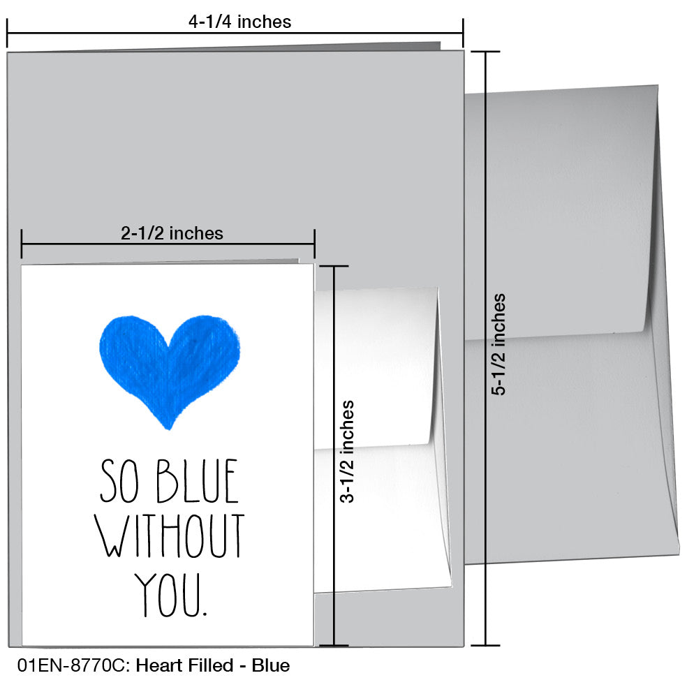 Heart Filled - Blue, Greeting Card (8770C)