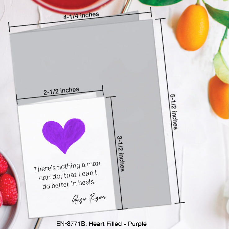 Heart Filled - Purple, Greeting Card (8771B), Enclosure, www.printedcanvas.com