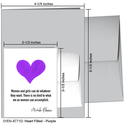 Heart Filled - Purple, Greeting Card (8771D)