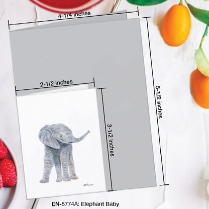 Elephant Baby, Greeting Card (8774A), Enclosure Card, www.printedcanvas.com