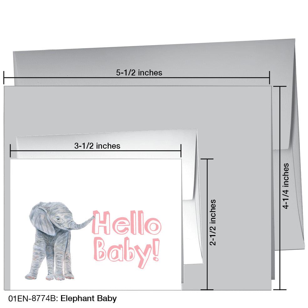 Elephant Baby, Greeting Card (8774B)