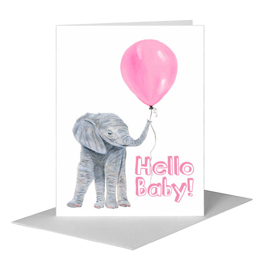 Elephant Baby, Greeting Card (#8774BA) A2 Card Front, www.printedcanvas.com