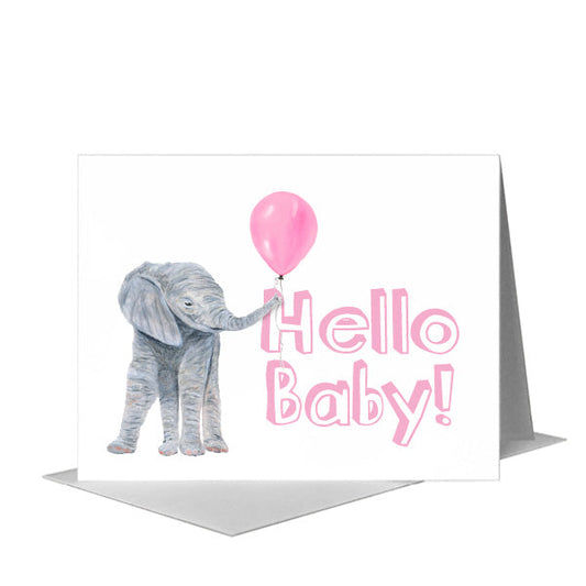 Elephant Baby, Greeting Card (#8774B) A2 Card Front, www.printedcanvas.com