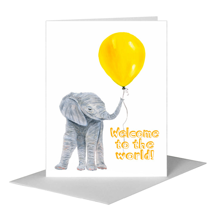 Elephant Baby, Greeting Card (#8774CA) A2 Card Front, www.printedcanvas.com
