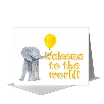 Elephant Baby, Greeting Card (#8774C) A2 Card Front, www.printedcanvas.com