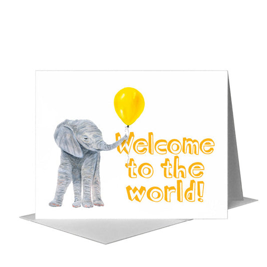 Elephant Baby, Greeting Card (#8774C) A2 Card Front, www.printedcanvas.com