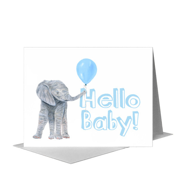 Elephant Baby, Greeting Card (#8774D) A2 Card Front, www.printedcanvas.com