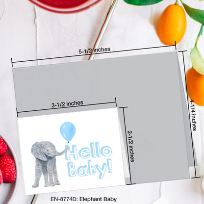 Elephant Baby, Greeting Card (8774D), Enclosure, www.printedcanvas.com