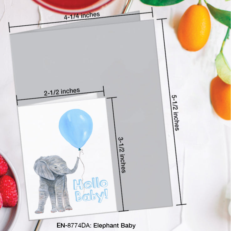 Elephant Baby, Greeting Card (#8774DA)