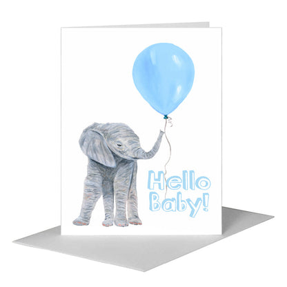 Elephant Baby, Greeting Card (#8774DA), A2 Card Front, www.printedcanvas.com