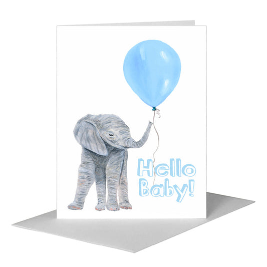 Elephant Baby, Greeting Card (#8774DA) A2 Card Front, www.printedcanvas.com