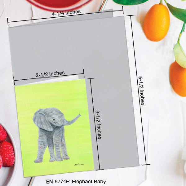 Elephant Baby, Greeting Card (8774E), Enclosure Card, www.printedcanvas.com