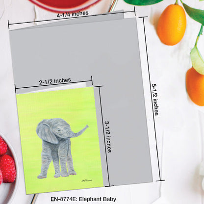 Elephant Baby, Greeting Card (8774E), Enclosure Card, www.printedcanvas.com
