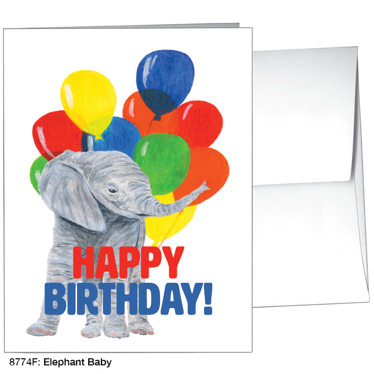 Elephant Baby, Greeting Card (#8774F), A2 Card Front, www.printedcanvas.com