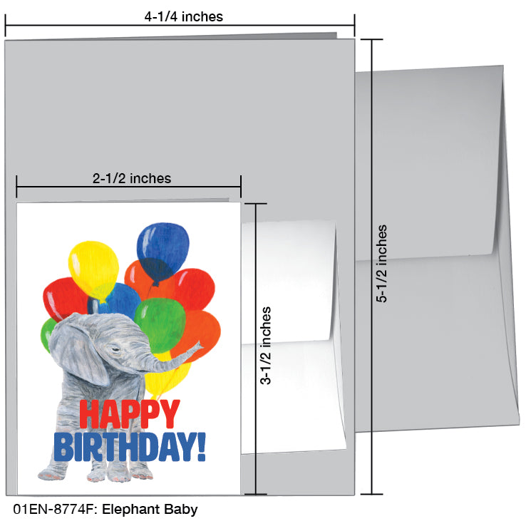 Elephant Baby, Greeting Card (#8774F)