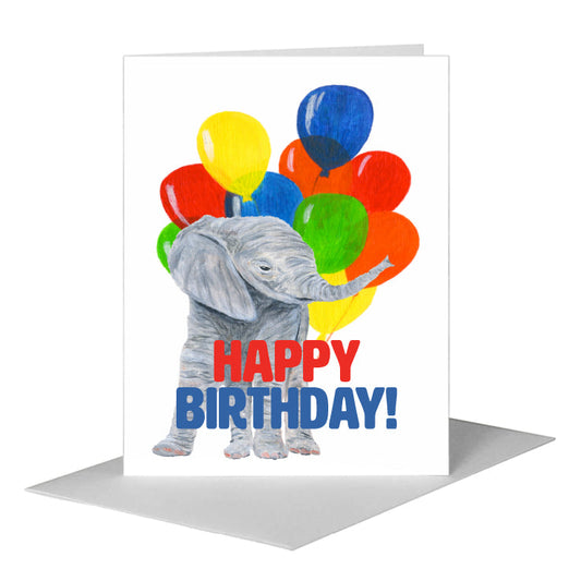 Elephant Baby, Greeting Card (#8774F) A2 Card Front, www.printedcanvas.com