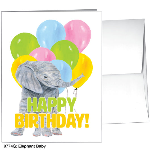 Elephant Baby, Greeting Card (#8774G), A2 Card Front, www.printedcanvas.com