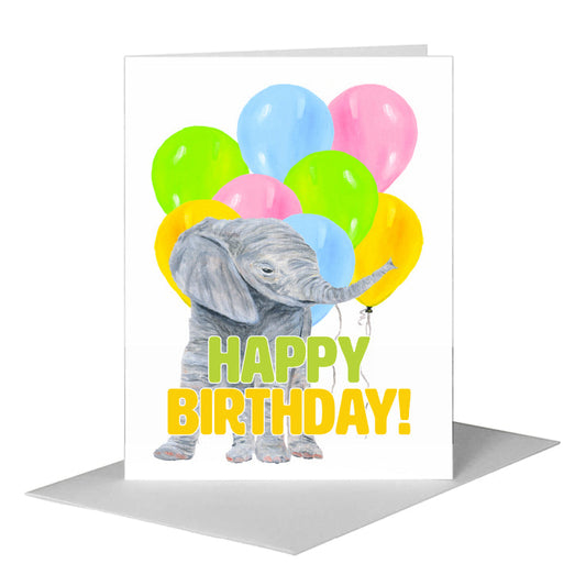 Elephant Baby, Greeting Card (#8774G) A2 Card Front, www.printedcanvas.com