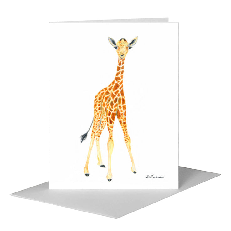 Giraffe Baby, Greeting Card (#8775A) A2 Card Front, www.printedcanvas.com