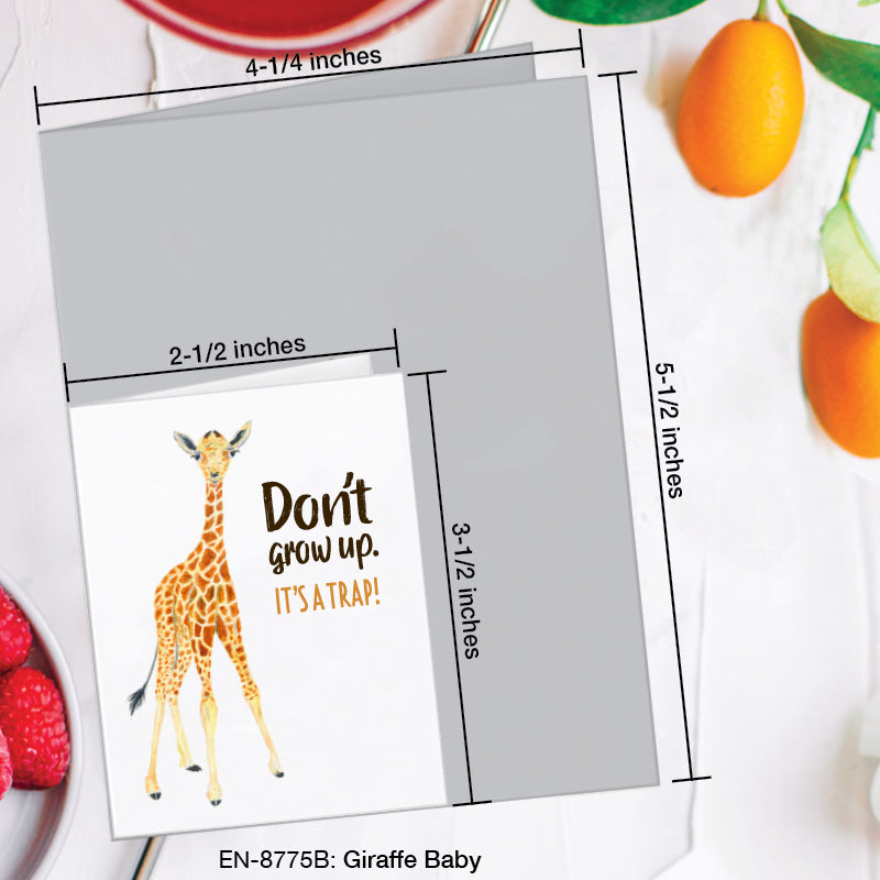 Giraffe Baby, Greeting Card (8775B), Enclosure, www.printedcanvas.com