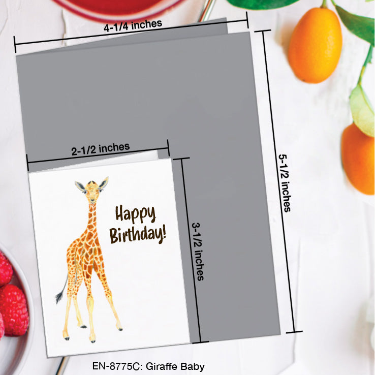 Giraffe Baby, Greeting Card (8775C), Enclosure, www.printedcanvas.com