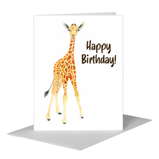 Giraffe Baby, Greeting Card (#8775C) A2 Card Front, www.printedcanvas.com