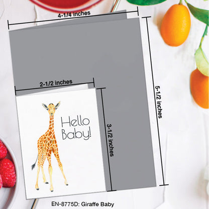 Giraffe Baby, Greeting Card (8775D), Enclosure, www.printedcanvas.com