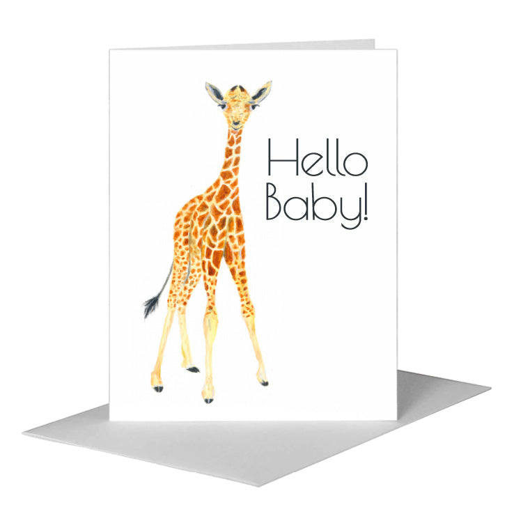 Giraffe Baby, Greeting Card (#8775D) A2 Card Front, www.printedcanvas.com