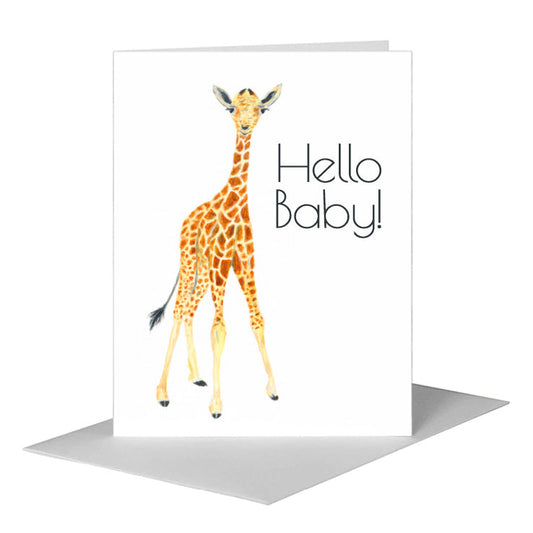 Giraffe Baby, Greeting Card (#8775D) A2 Card Front, www.printedcanvas.com