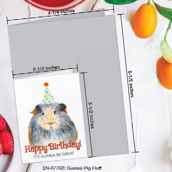 Guinea Pig Fluff, Greeting Card (8776B), Enclosure, www.printedcanvas.com