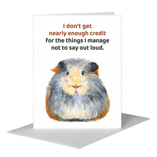 Guinea Pig Fluff, Greeting Card (#8776F) A2 Card Front, www.printedcanvas.com