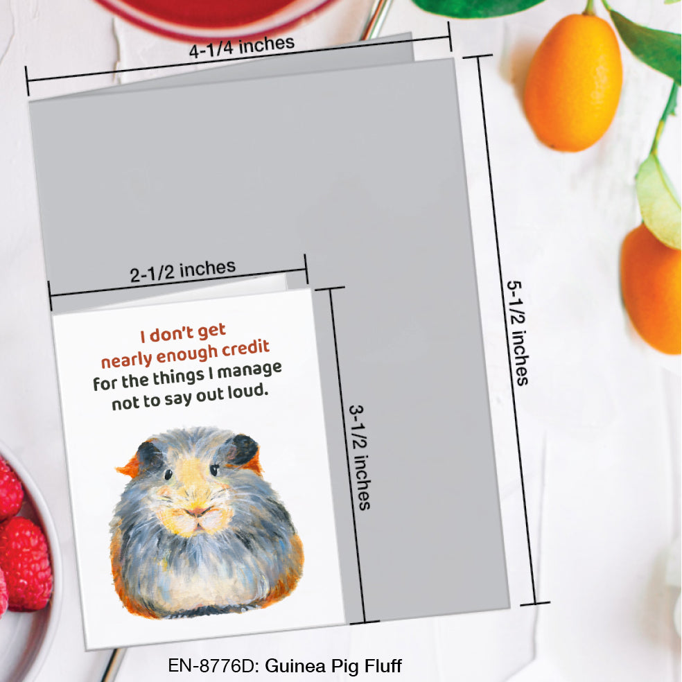 Guinea Pig Fluff, Greeting Card (#8776F)