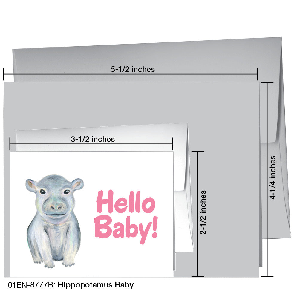 Hippopotamus  Baby, Greeting Card (8777B)