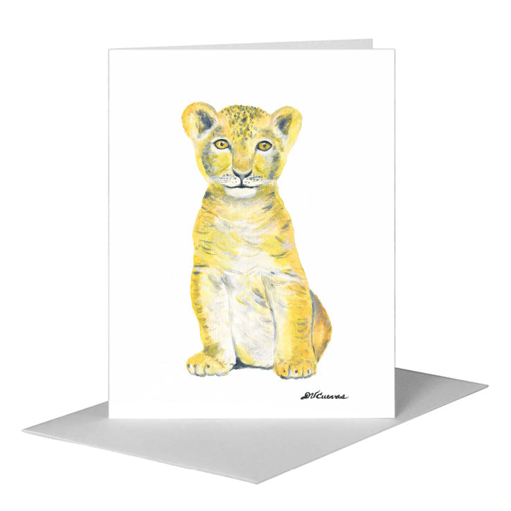 Lion Baby, Greeting Card (#8778A) A2 Card Front, www.printedcanvas.com