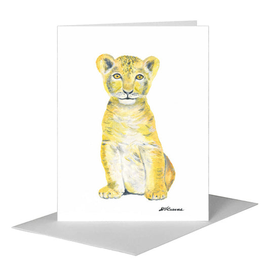 Lion Baby, Greeting Card (#8778A) A2 Card Front, www.printedcanvas.com