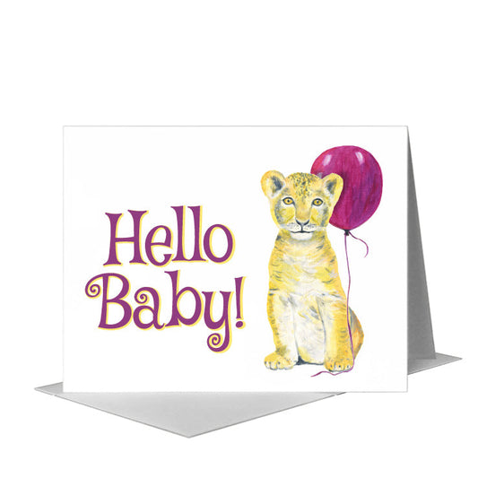 Lion Baby, Greeting Card (#8778B) A2 Card Front, www.printedcanvas.com