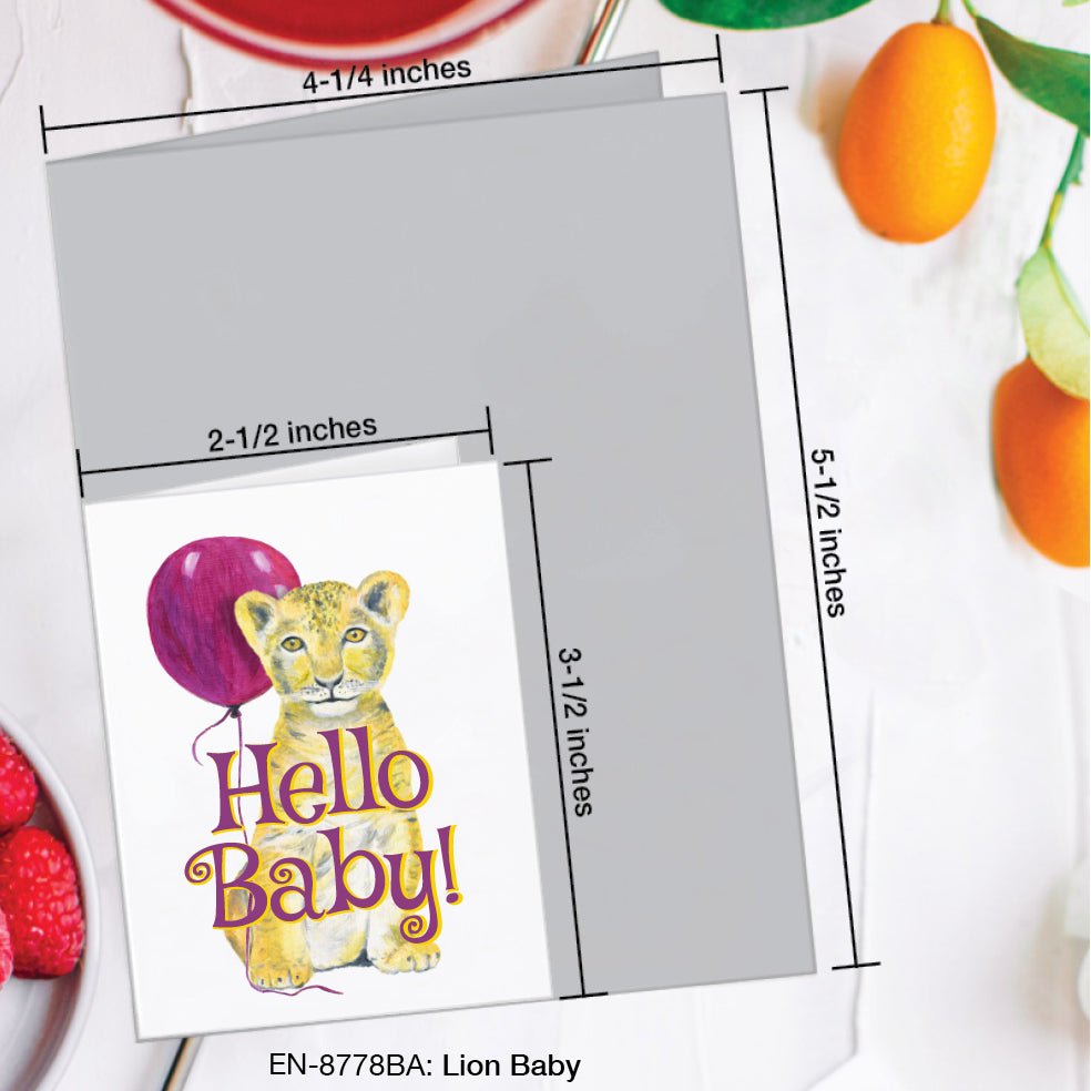 Lion Baby, Greeting Card (#8778BA)