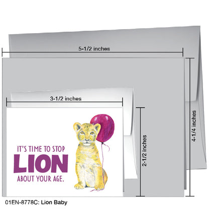 Lion Baby, Greeting Card (#8778C), Enclosure, www.printedcanvas.com