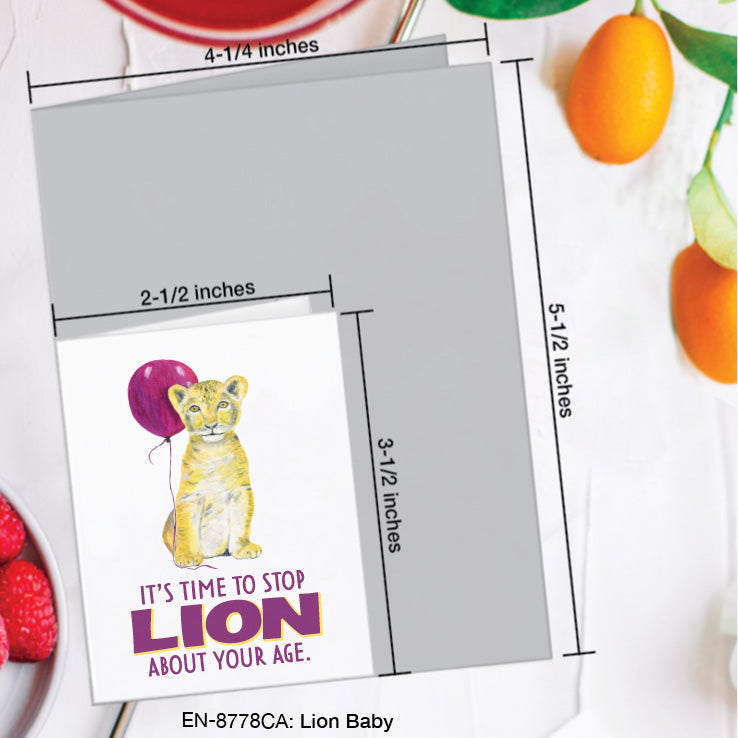 Lion Baby, Greeting Card (#8778CA), Enclosure, www.printedcanvas.com