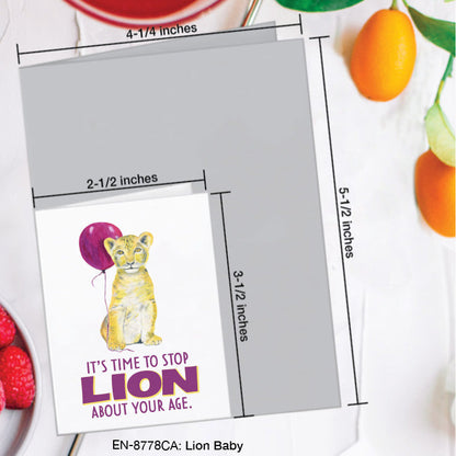 Lion Baby, Greeting Card (#8778CA), Enclosure, www.printedcanvas.com