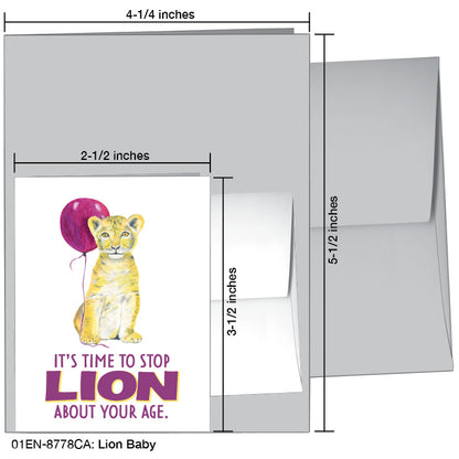 Lion Baby, Greeting Card (#8778CA), Enclosure Card, www.printedcanvas.com