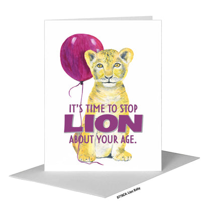Lion Baby, Greeting Card (#8778CA), A2 Card Front, www.printedcanvas.com