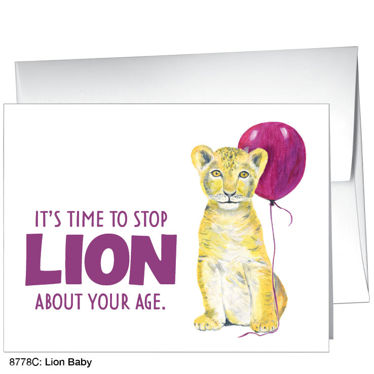Lion Baby, Greeting Card (#8778C), A2 Card, www.printedcanvas.com