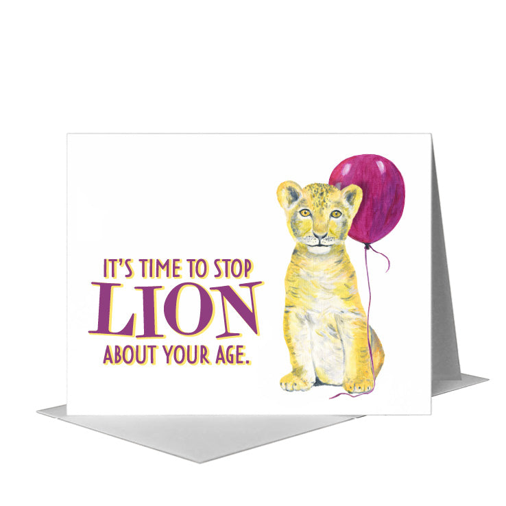 Lion Baby, Greeting Card (#8778C) A2 Card Front, www.printedcanvas.com