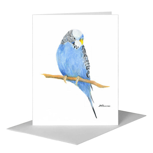 Parakeet Blue, Greeting Card (#8779A) A2 Card Front, www.printedcanvas.com