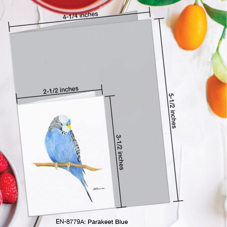 Parakeet Blue, Greeting Card (8779A), Enclosure Card, www.printedcanvas.com