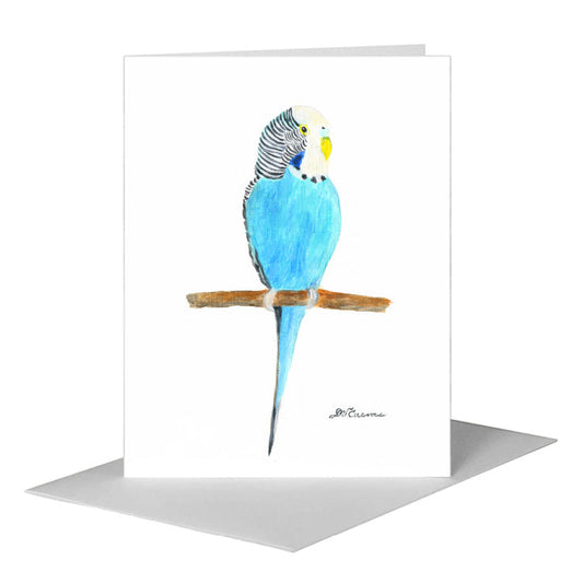 Parakeet Teal, Greeting Card (#8782A) A2 Card Front, www.printedcanvas.com
