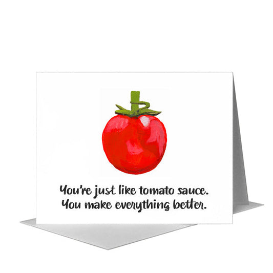 Tomato Sauce, Greeting Card (#8783F) A2 Card Front, www.printedcanvas.com