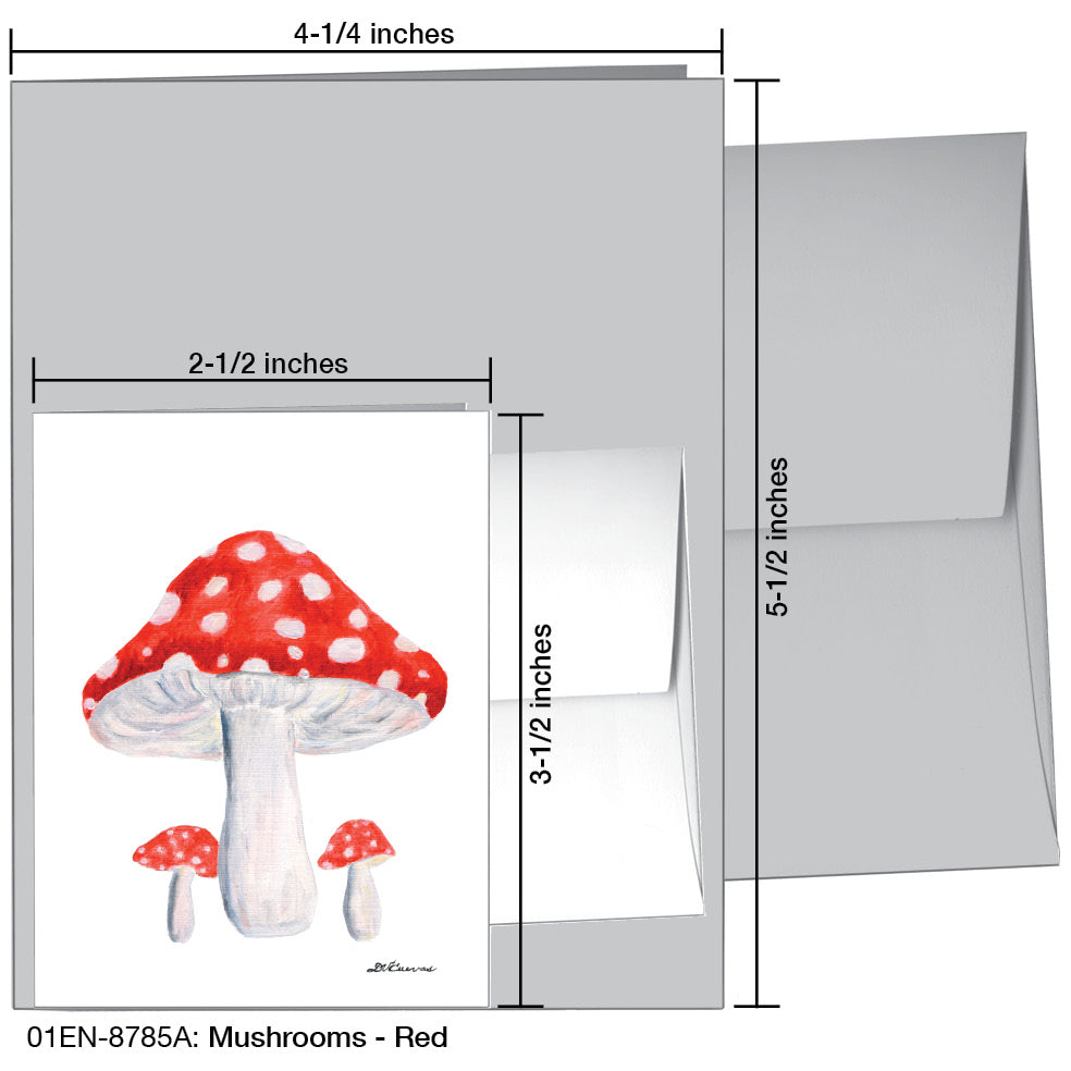 Mushrooms - Red, Greeting Card (8785A)